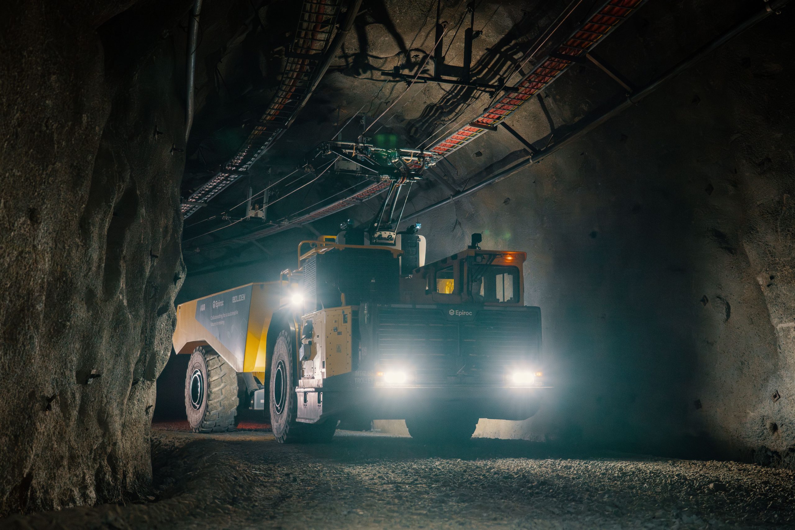 Boliden, Epiroc and ABB make first battery-electric truck trolley system for underground mining a reality