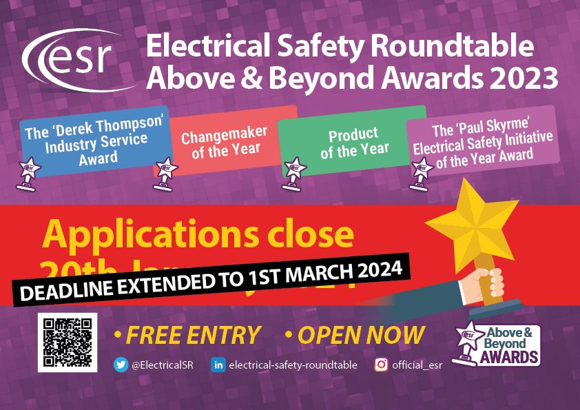 Electrical Safety Roundtable Above and Beyond Awards 2023 Open for Entries!
