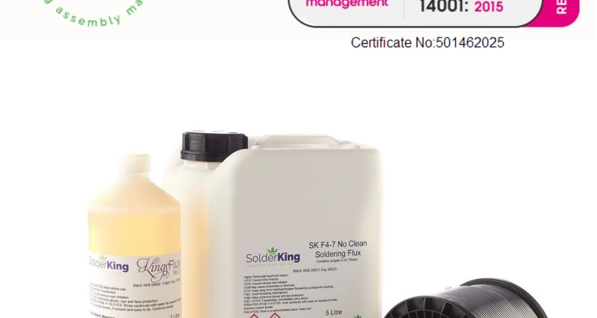 Solderking achieves internationally recognised environmental management standard