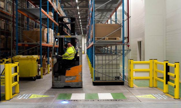 Projected safety signage ‘safer, more durable option’ for forklifts in busy facilities