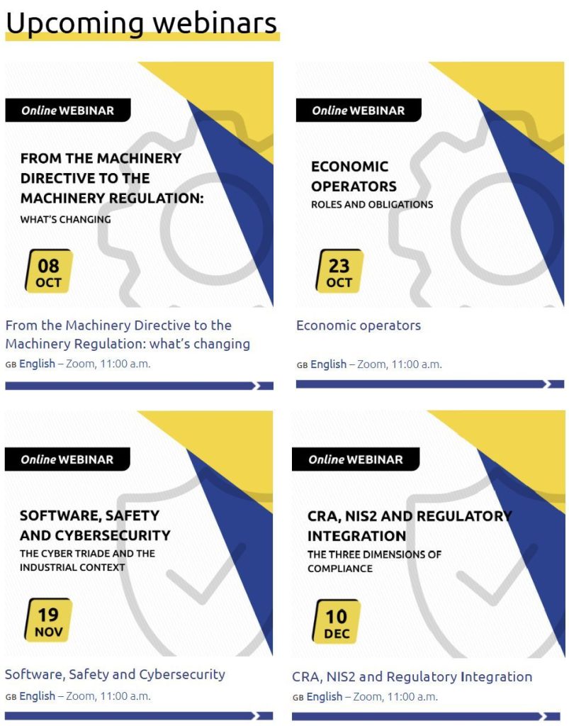 ReeR Online Webinar: From the Machinery Directive to Machinery Regulation: What is changing?