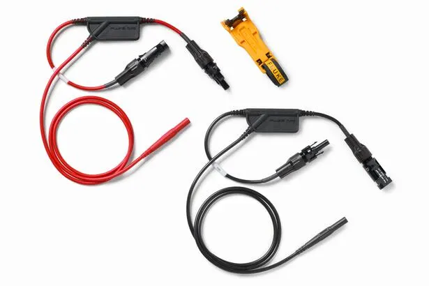 New Fluke TLPV2 Solar Test Lead Set eliminates risky live-box voltage measurements in operating PV systems